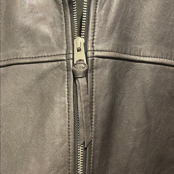 All Saints Black Leather Bomber Jacket - Picture 6 of 7